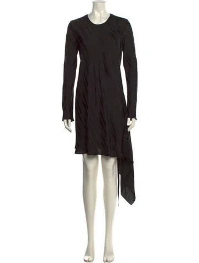 Pre-owned Ann Demeulemeester Crew Neck Mini Dress W/ Tags In Black