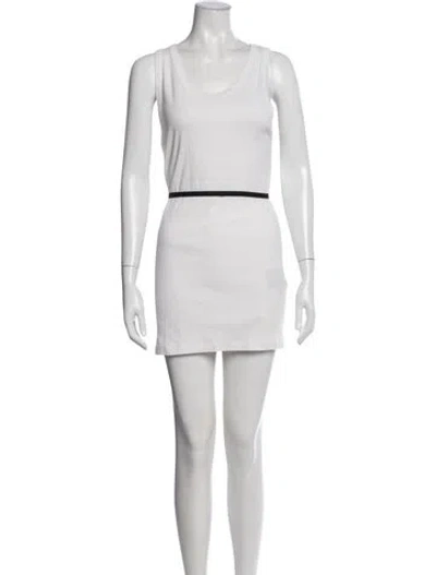 Pre-owned Ann Demeulemeester Crew Neck Mini Dress In White
