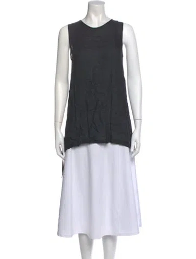Pre-owned Ann Demeulemeester Crew Neck Sleeveless Top In Black