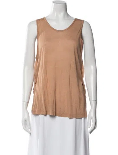 Pre-owned Ann Demeulemeester Crew Neck Sleeveless Top In Brown