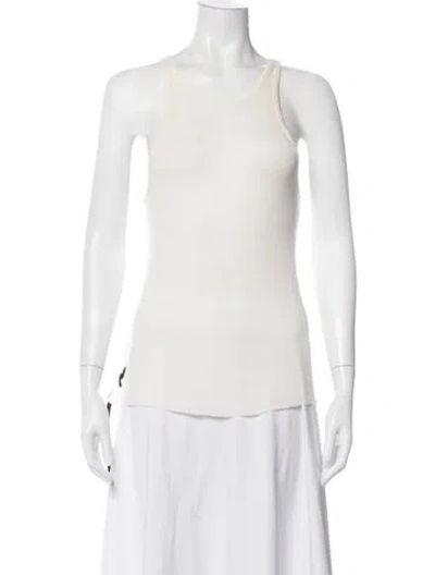 Pre-owned Ann Demeulemeester Crew Neck Sleeveless Top In Neutrals