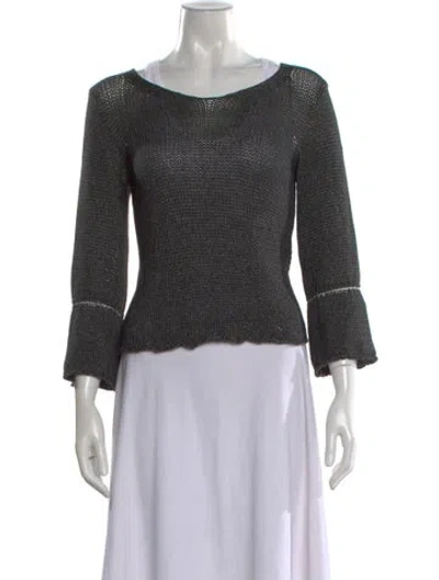 Pre-owned Ann Demeulemeester Crew Neck Three-quarter Sleeve Top In Black