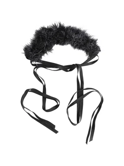 Ann Demeulemeester Crochet Headband In Black