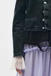 Ann Demeulemeester Cropped Standard Collar Blouson In Multicolor