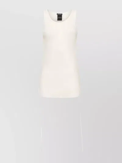 ANN DEMEULEMEESTER CROPPED TANK TOP LIGHT COTTON RIB