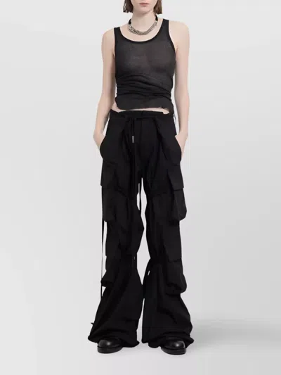 ANN DEMEULEMEESTER CROPPED TANK TOP LIGHT COTTON RIB