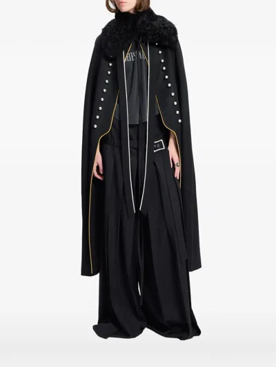Ann Demeulemeester Curled Shearling Collar In Red