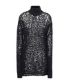 Ann Demeulemeester Open-knit High-neck Sweater In Black
