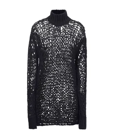 Ann Demeulemeester Cut-out Knitted Jumper In Black