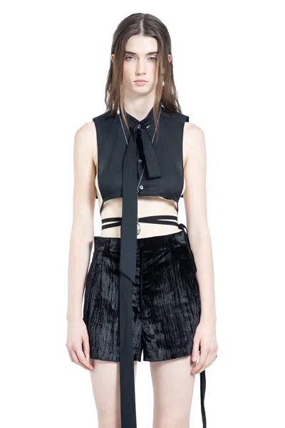 Ann Demeulemeester Cyra Plastron Sleeveless Top In Black
