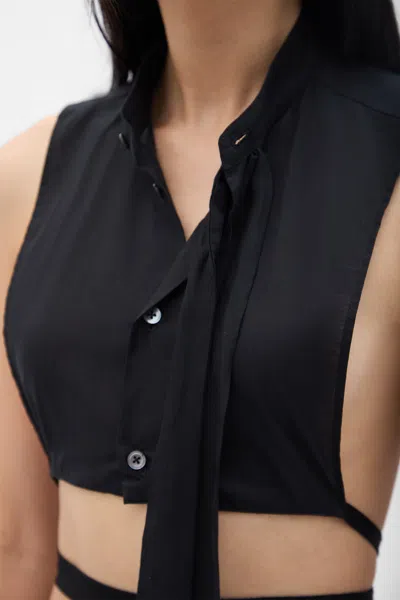 Ann Demeulemeester Cyra Plastron With Detachable Foulard In Black