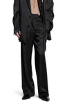 Ann Demeulemeester Cyrus Cady Satin Wide Leg Trousers In Black