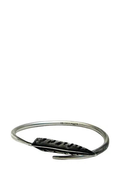 Ann Demeulemeester Dagvin Feather Bracelet In Silver