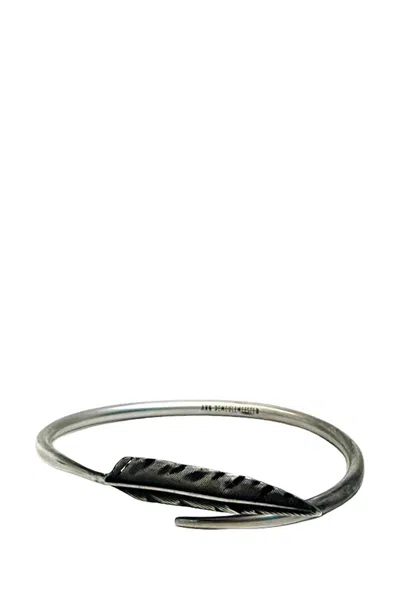 Ann Demeulemeester Dagvin Feather Bracelet In Silver