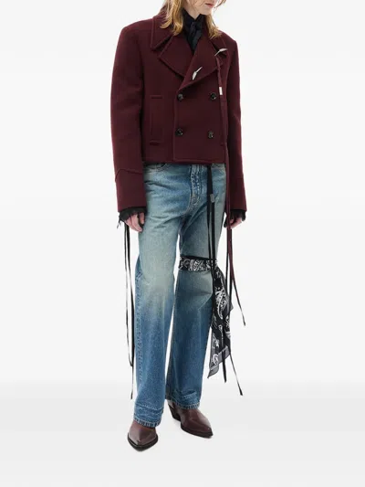 Ann Demeulemeester Dalmar Double-breasted Jacket In Burgundy