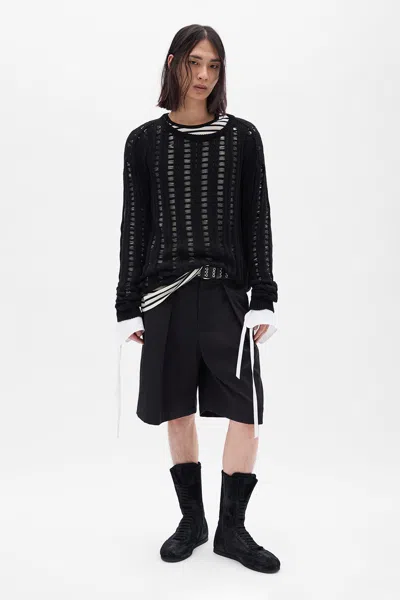 Ann Demeulemeester Danial Ladder Stitch Oversize Sweater In Multi