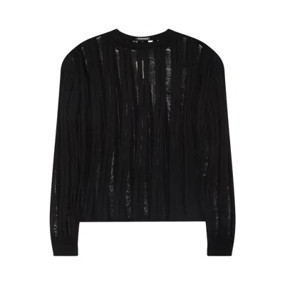 Pre-owned Ann Demeulemeester Danial Ladder Stitch Oversized Sweater 'black' | Men's Size L