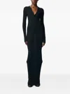 Ann Demeulemeester Danse Ribbed Merino Maxi Dress In Blue