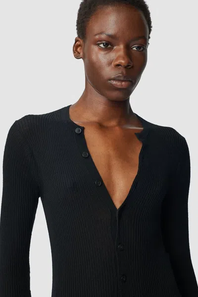 Ann Demeulemeester Danse Serafino Rib Dress In Black