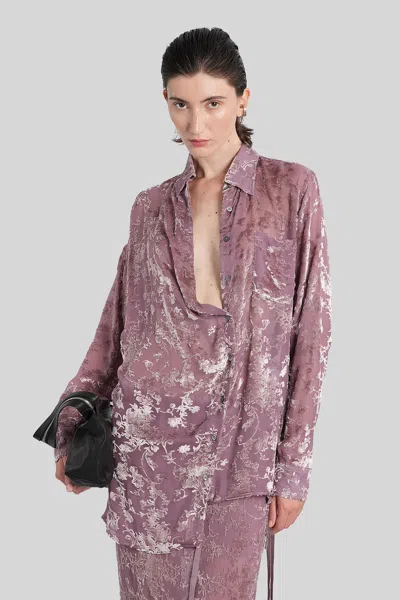 Ann Demeulemeester Daria Shirt In Rose-pink Viscose