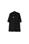 Ann Demeulemeester Dario Light Deconstructed Coat With Printed Patches Black