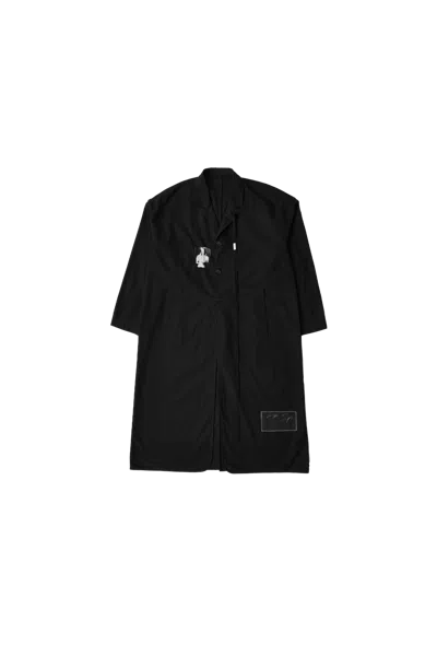 Ann Demeulemeester Dario Light Deconstructed Coat With Printed Patches Black