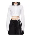 Ann Demeulemeester White Dea Cropped Shirt In White