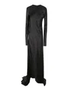 Ann Demeulemeester Demy X-long High Slit Long Sleeve Dress In Black