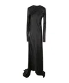 Ann Demeulemeester Demy X-long High Slit Long Sleeve Dress In Black