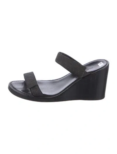 Pre-owned Ann Demeulemeester Denim Slides In Black