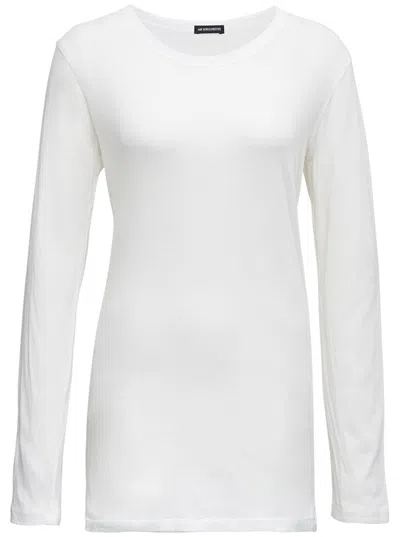 Ann Demeulemeester Denise White Cotton Long Sleeve T-shirt