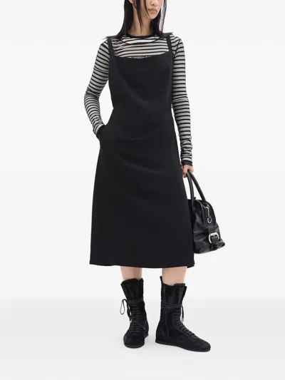 Ann Demeulemeester Desi Square-neck Midi Dress In Black