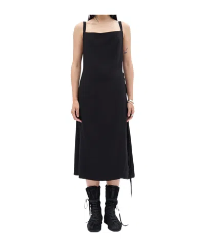 Ann Demeulemeester Desi Square-neck Midi Dress In Black