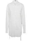 Ann Demeulemeester Dete Fluid Belting Long Shirt Popeline White