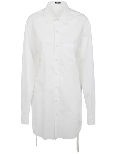 ANN DEMEULEMEESTER ANN DEMEULEMEESTER DETE FLUID BELTING LONG SHIRT POPELINE WHITE