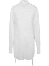 Ann Demeulemeester Dete Fluid Belting Long Shirt Popeline White In White
