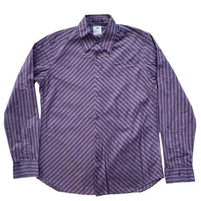 Pre-owned Ann Demeulemeester Diagonal Stripe Shirt In Purple