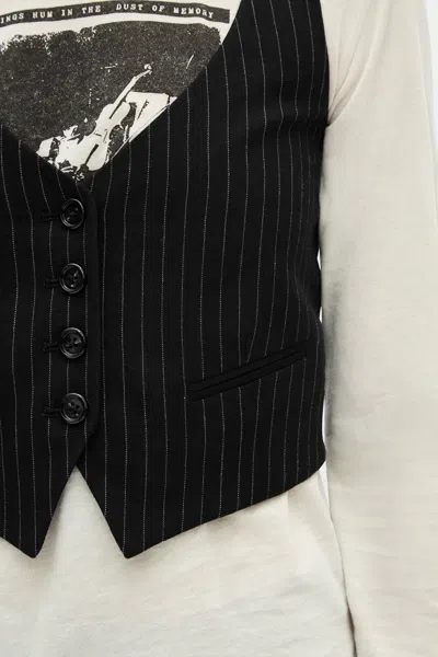 Ann Demeulemeester Diana Fitted Micro Waistcoat In Black