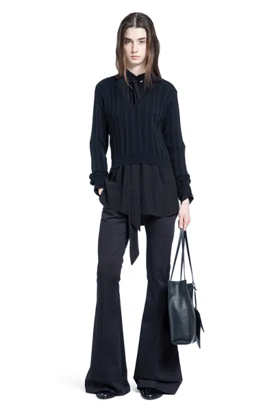 Ann Demeulemeester Dien Lavallière Neck-tie Shirt In Black