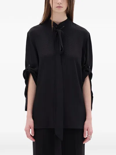 Ann Demeulemeester Dien Lavallière Neck-tie Shirt In Black