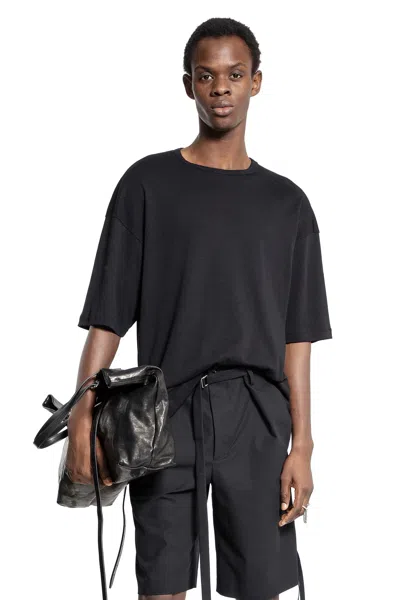 Ann Demeulemeester Dieter Fw24 Poem High-comfort T-shirt In Black