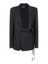 Ann Demeulemeester Asymmetric Silhouette Light Deconstructed Jacket In Black