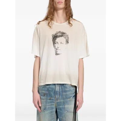 Ann Demeulemeester Distressed Cotton T-shirt In Neutral