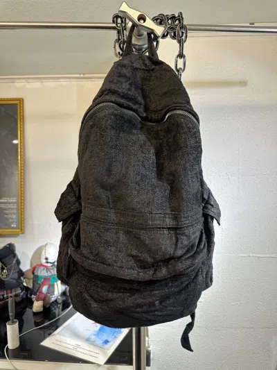 Pre-owned Ann Demeulemeester Distressed Lamb Skin Backpack In Black
