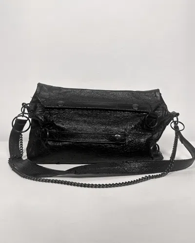 Pre-owned Ann Demeulemeester Distressed Leather Chain Bag In Black