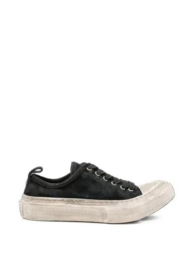 Ann Demeulemeester Distressed-effect Lace-up Sneakers In Black