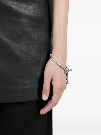 Ann Demeulemeester Naemi Slim Bracelet With Chain In Metallic