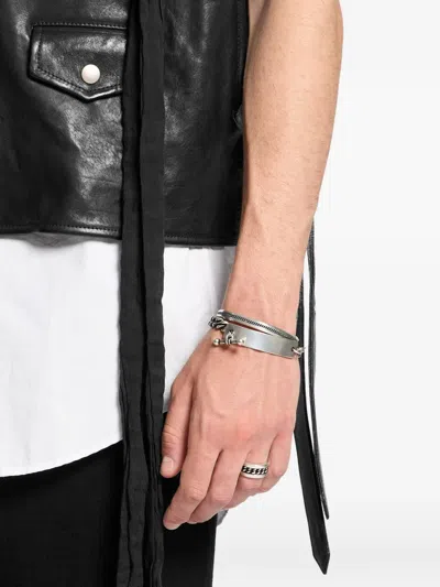 Ann Demeulemeester Doa Chain Detail Bracelet In Metallic
