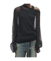Ann Demeulemeester Dolfine Bias Cut Dropped Shoulder Sweater In Black