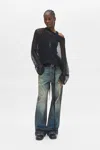 Ann Demeulemeester Dolfine Bias Cut Dropped Shoulder Sweater In Black